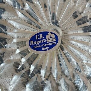 Vintage, F. B. Rogers Thumbprint Cut Glass 9" Bowl Made in Italy